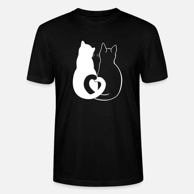 Liebevolle Katzen Silhouette Kunst - Stanley/Stella Unisex Bio-T-Shirt CRAFTER - Schwarz