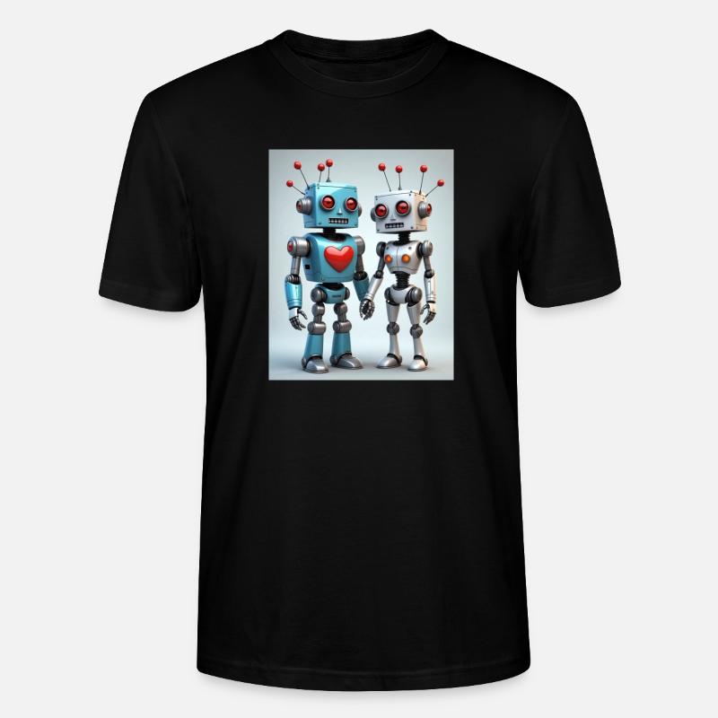 Roboter Pärchen - Stanley/Stella Unisex Bio-T-Shirt CRAFTER - Schwarz