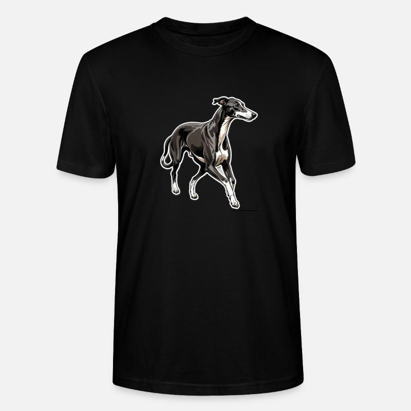 Windhund Silhouette Elegante Kontur - Stanley/Stella Unisex Bio-T-Shirt CRAFTER - Schwarz