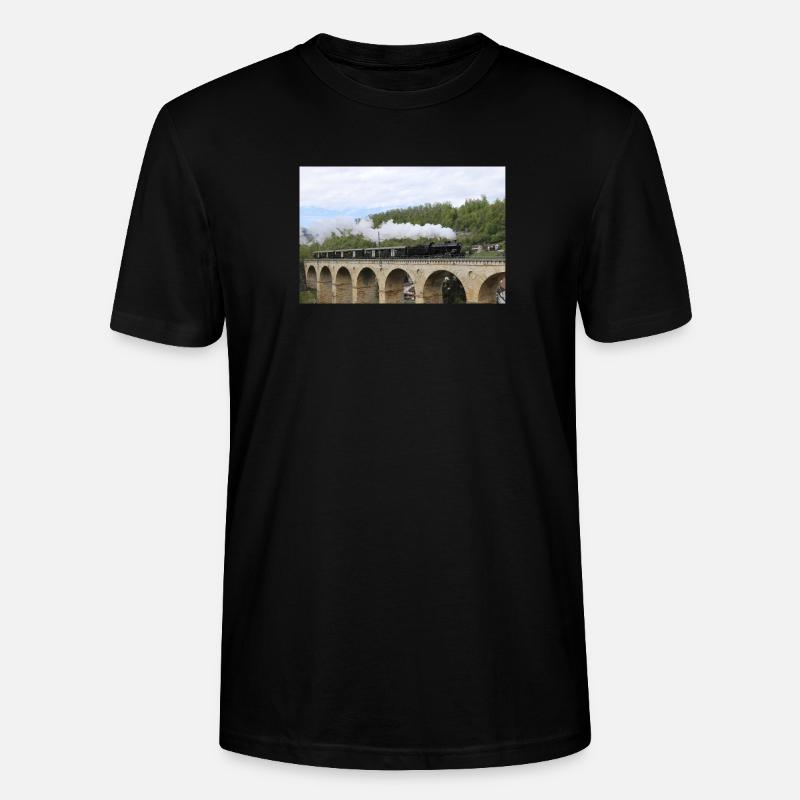 SBB Lok auf Viadukt - Stanley/Stella Unisex Bio-T-Shirt CRAFTER - Schwarz