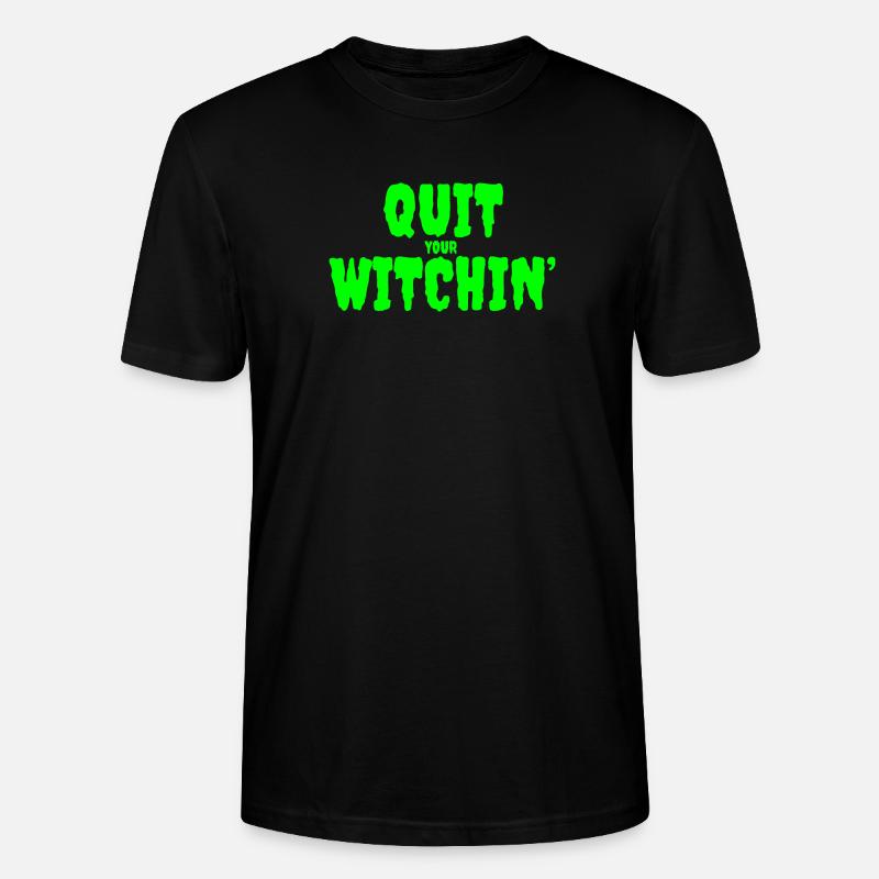 Spooky Green Witching Quit Design - Stanley/Stella Unisex Bio-T-Shirt CRAFTER - Schwarz