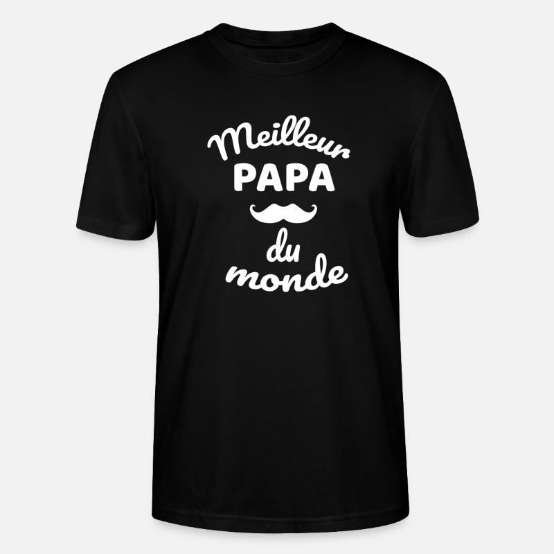 Design Papa Moustache Globale Authentique - T-shirt bio CRAFTER Stanley Stella Unisexe - noir