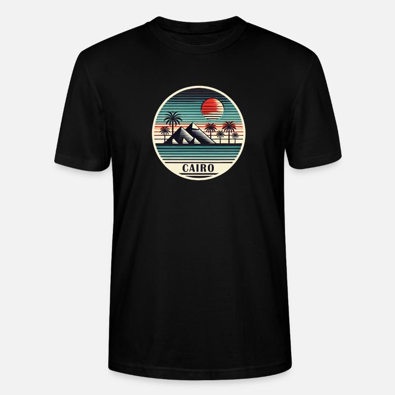 Le Caire, Égypte, Pyramides, Désert - T-shirt bio CRAFTER Stanley Stella Unisexe - noir