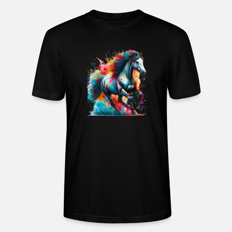Pferd - Stanley/Stella Unisex Bio-T-Shirt CRAFTER - Schwarz
