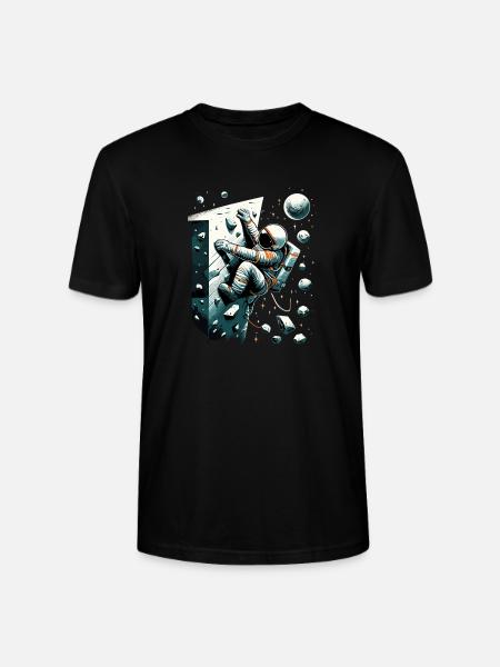 Bouldering Astronaut Spaceman Gift - Stanley/Stella CRAFTER Unisex Organic T-Shirt - black