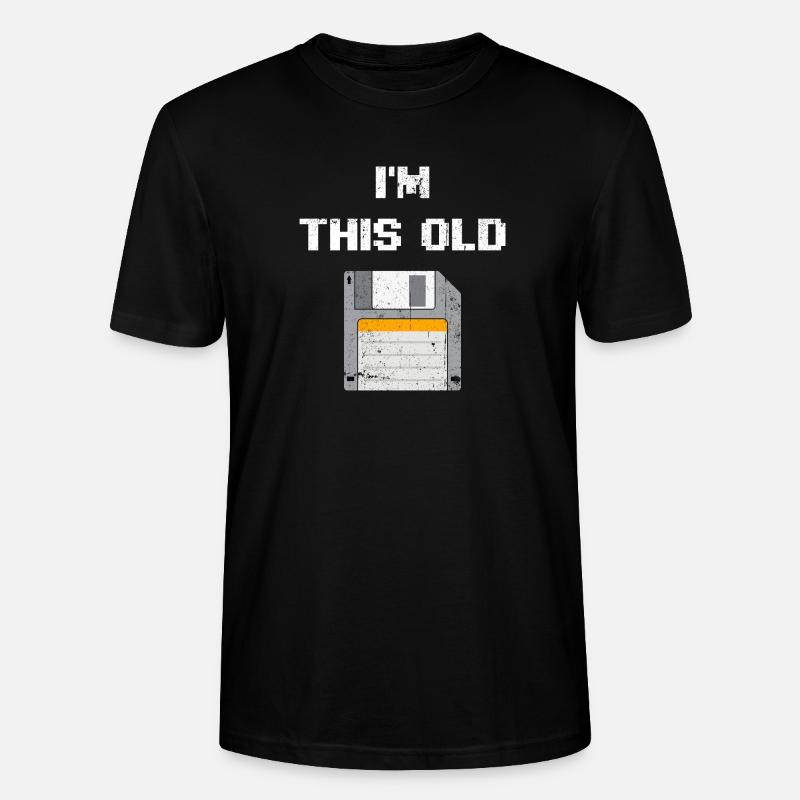 Retro Floppy Disk Era Tee - Stanley/Stella CRAFTER Unisex Organic T-Shirt - black