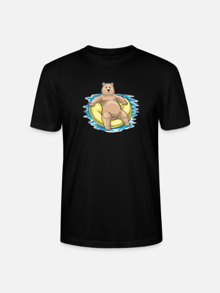 Bear Swimming Swim Ring Summer - Stanley/Stella CRAFTER Unisex Organic T-Shirt - black