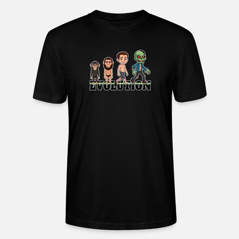 Evolution Zombie - Stanley/Stella Unisex Bio-T-Shirt CRAFTER - Schwarz