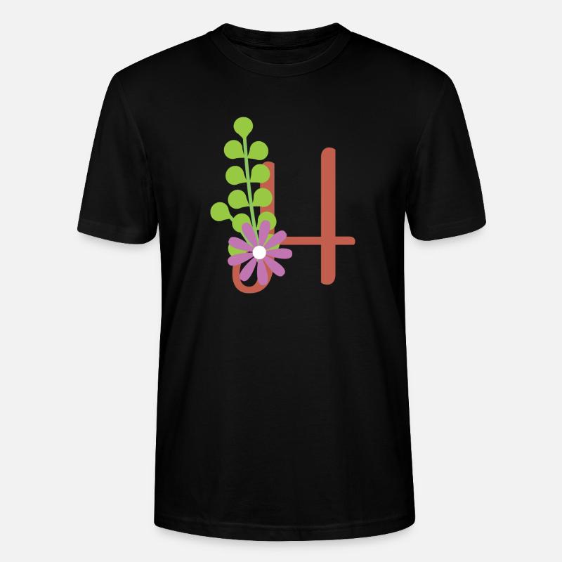 Eleganter Buchstabe 'H' mit Blumen - Stanley/Stella Unisex Bio-T-Shirt CRAFTER - Schwarz