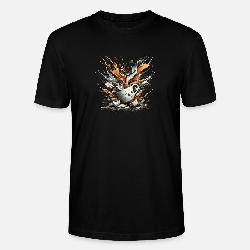 Exploded Coffee - 100% Caffeine - Stanley/Stella CRAFTER Unisex Organic T-Shirt - black