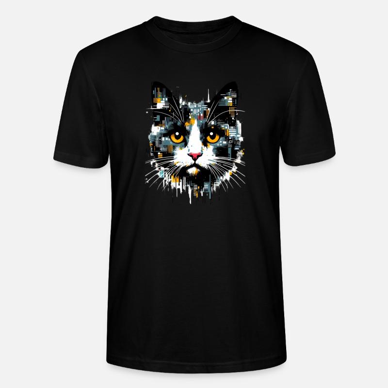 Katze - Stanley/Stella Unisex Bio-T-Shirt CRAFTER - Schwarz