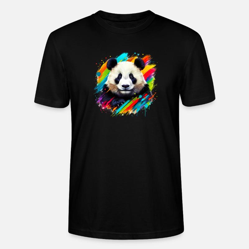 Panda - T-shirt bio CRAFTER Stanley Stella Unisexe - noir
