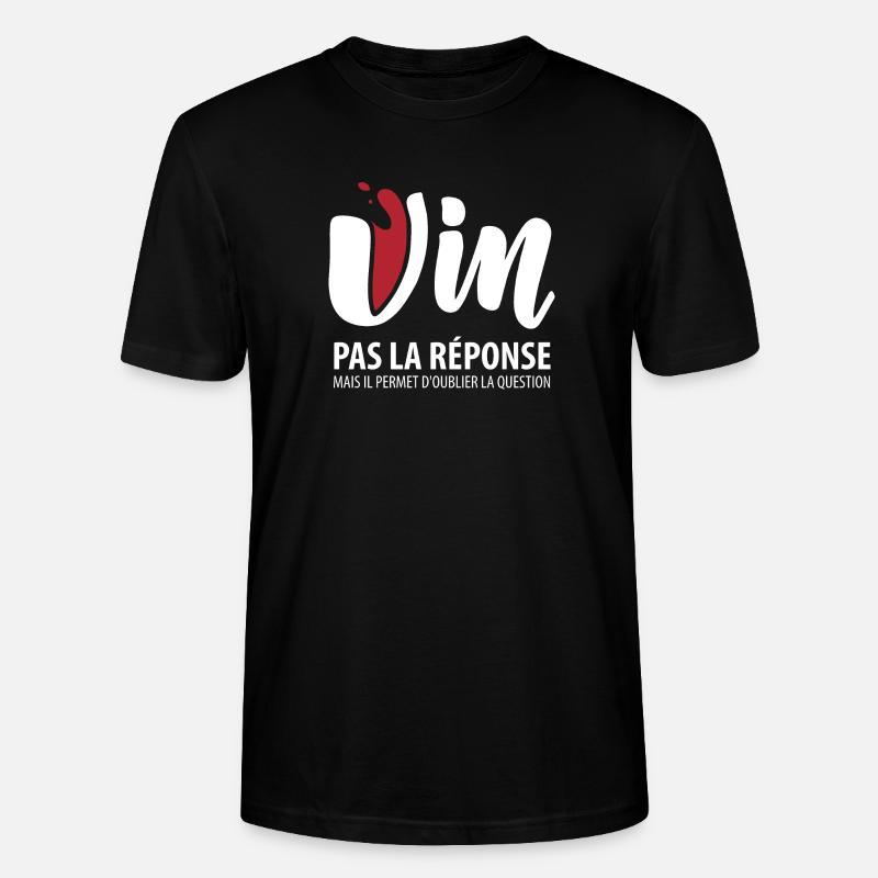 Wine not the solution (dark) - Stanley/Stella CRAFTER Unisex Organic T-Shirt - black