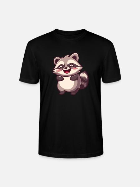 Cute Adorable Raccoon - Charming Cartoon Design - Stanley/Stella CRAFTER Unisex Organic T-Shirt - black