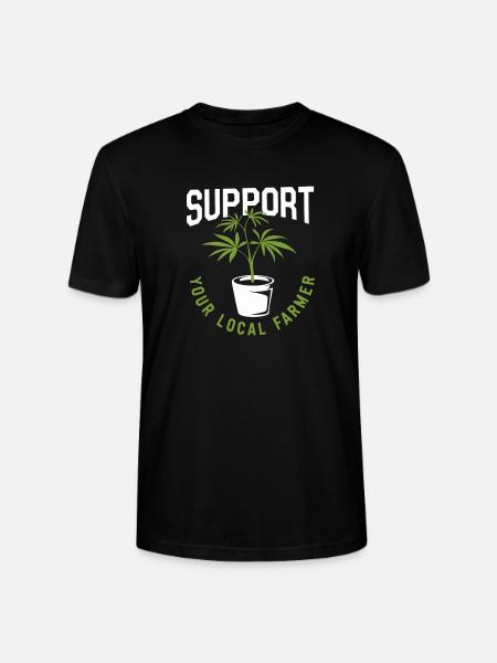 Support Your Local Farmer Cannabis - Stanley/Stella CRAFTER Unisex Organic T-Shirt - black