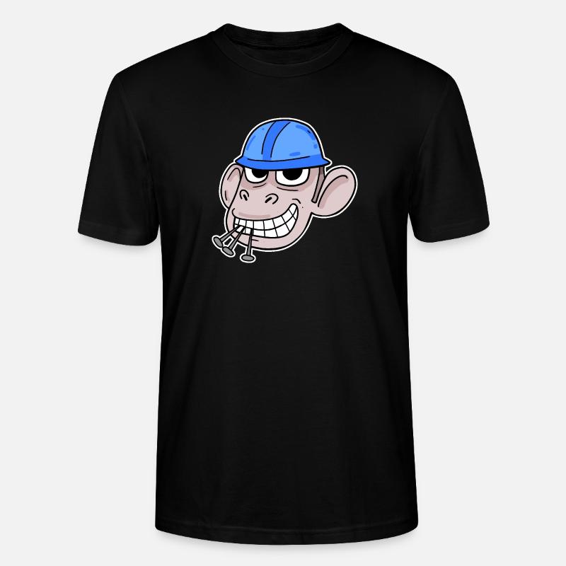 Affe Baustelle Bauarbeiter - Stanley/Stella Unisex Bio-T-Shirt CRAFTER - Schwarz