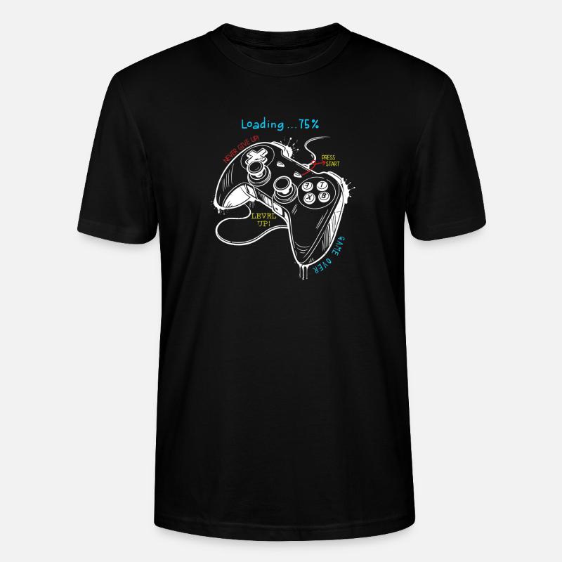 Controller-Kunst im Retro-Gaming-Stil - Stanley/Stella Unisex Bio-T-Shirt CRAFTER - Schwarz