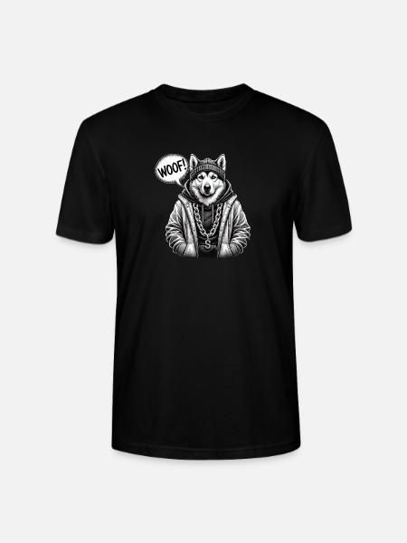 Wolfhound Streetwear Pullover Hoodie - Stanley/Stella CRAFTER Unisex Organic T-Shirt - black
