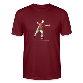 Street workout without weight - Stanley/Stella CRAFTER Unisex Organic T-Shirt - burgundy - Front - Alina (178cm) & Michal (187cm)