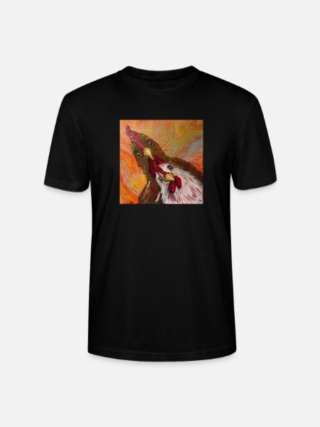 Rooster and chicken - Stanley/Stella CRAFTER Unisex Organic T-Shirt - black