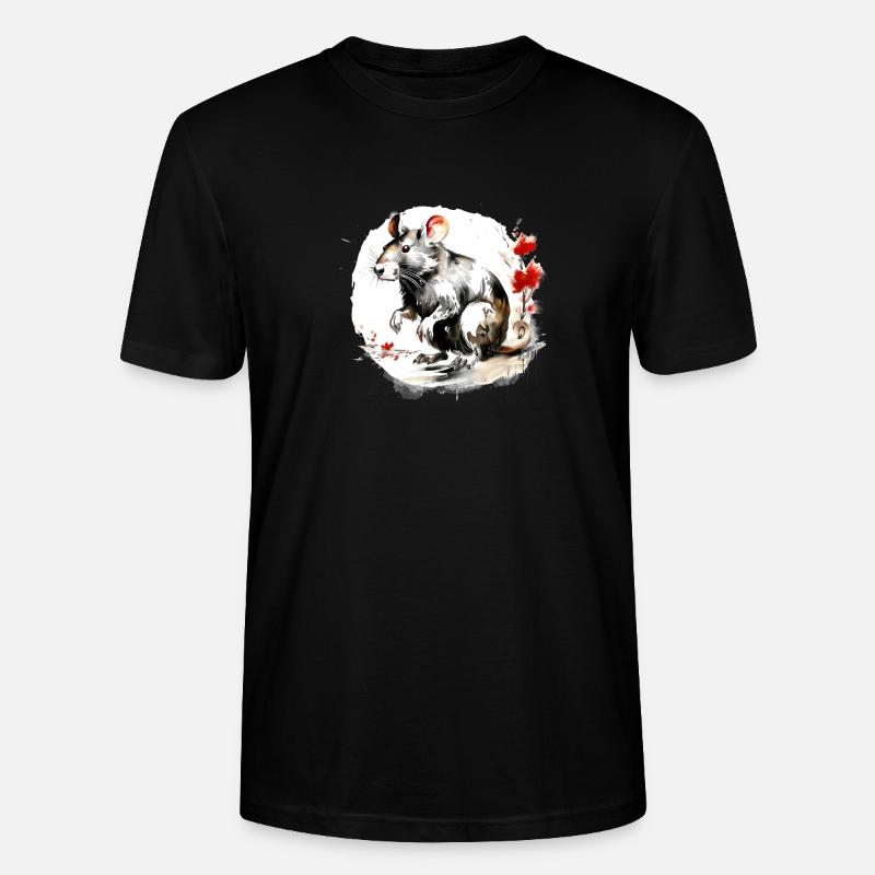 Chinesisches Sternzeichen Ratte - Stanley/Stella Unisex Bio-T-Shirt CRAFTER - Schwarz