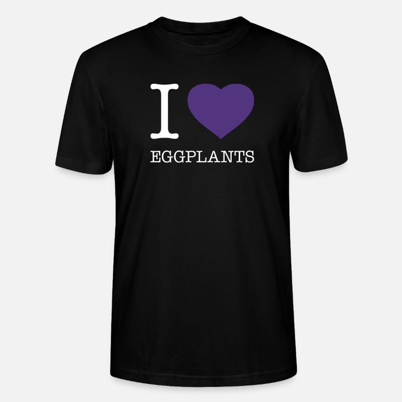 I LOVE EGGPLANTS - Stanley/Stella Unisex Bio-T-Shirt CRAFTER - Schwarz
