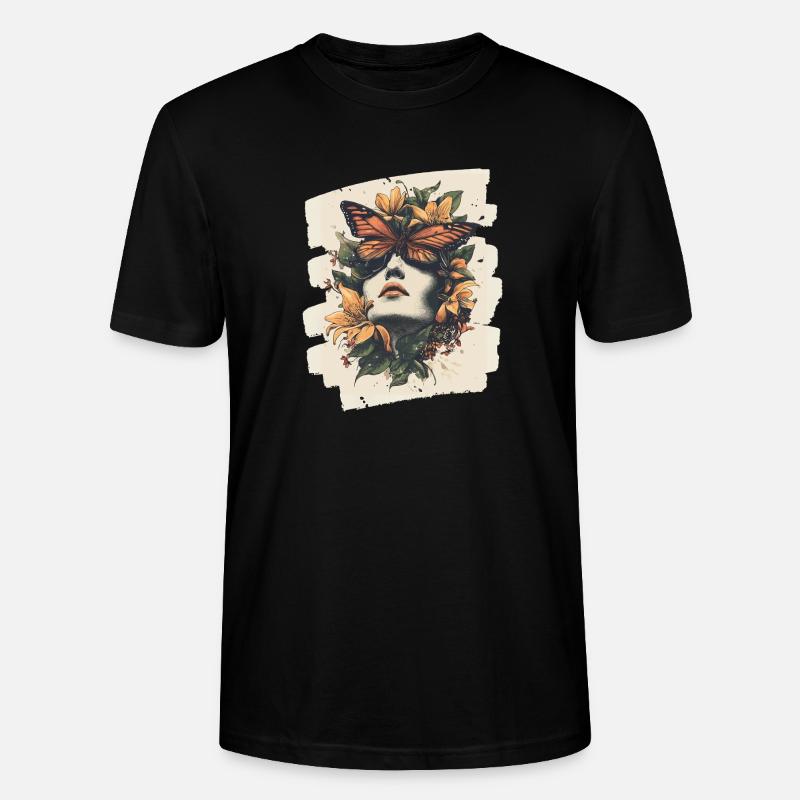 Spring Spring Beginning Flowers - Stanley/Stella CRAFTER Unisex Organic T-Shirt - black