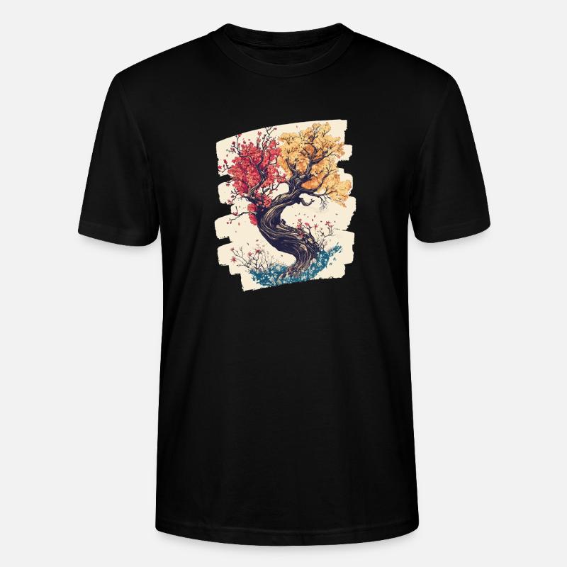 Printemps Printemps Début Fleur Fleurs - T-shirt bio CRAFTER Stanley Stella Unisexe - noir
