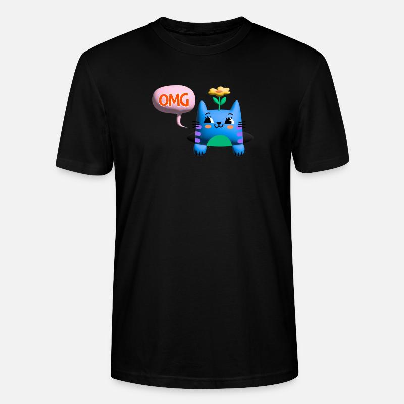OMG Cat cute 3d bubble - Stanley/Stella Unisex Bio-T-Shirt CRAFTER - Schwarz
