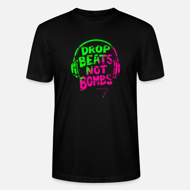 Drop Beats Not Bombs vert rose - T-shirt bio CRAFTER Stanley Stella Unisexe - noir
