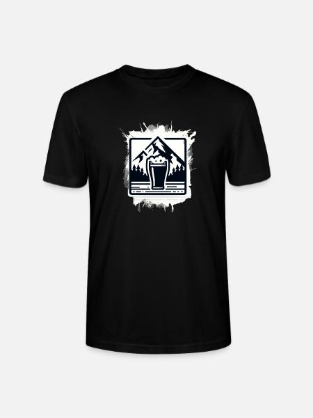 Bergsee mit Bierglas Motiv - Stanley/Stella Unisex Bio-T-Shirt CRAFTER - Schwarz