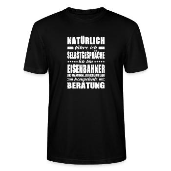 Eisenbahner Geschenke Bahnfahrer Zugführer Sprüche - Stanley/Stella Unisex Bio-T-Shirt CRAFTER - Schwarz - Vorne - Alina (178cm) & Michal (187cm)