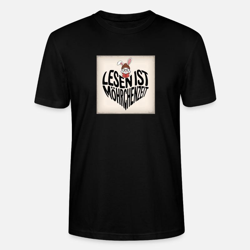 Lesezeit mit Hasencharme - Stanley/Stella Unisex Bio-T-Shirt CRAFTER - Schwarz