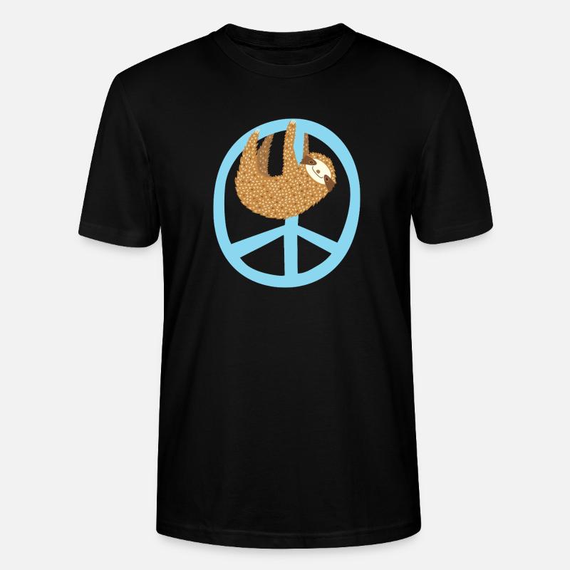 Faultier Peacezeichen - Stanley/Stella Unisex Bio-T-Shirt CRAFTER - Schwarz
