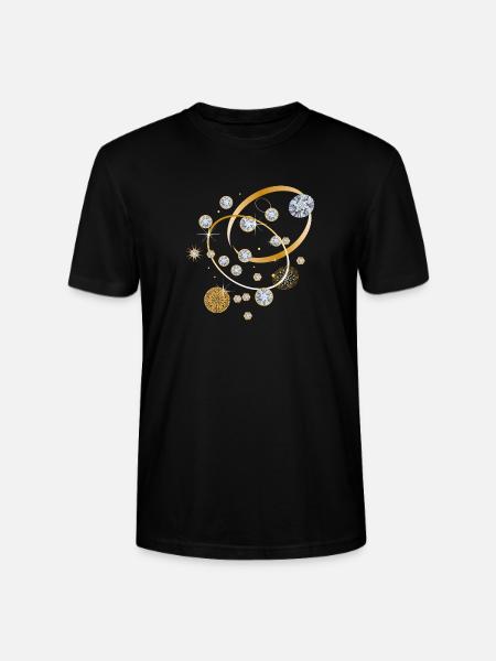 Diamond constellation in golden strips - Stanley/Stella CRAFTER Unisex Organic T-Shirt - black