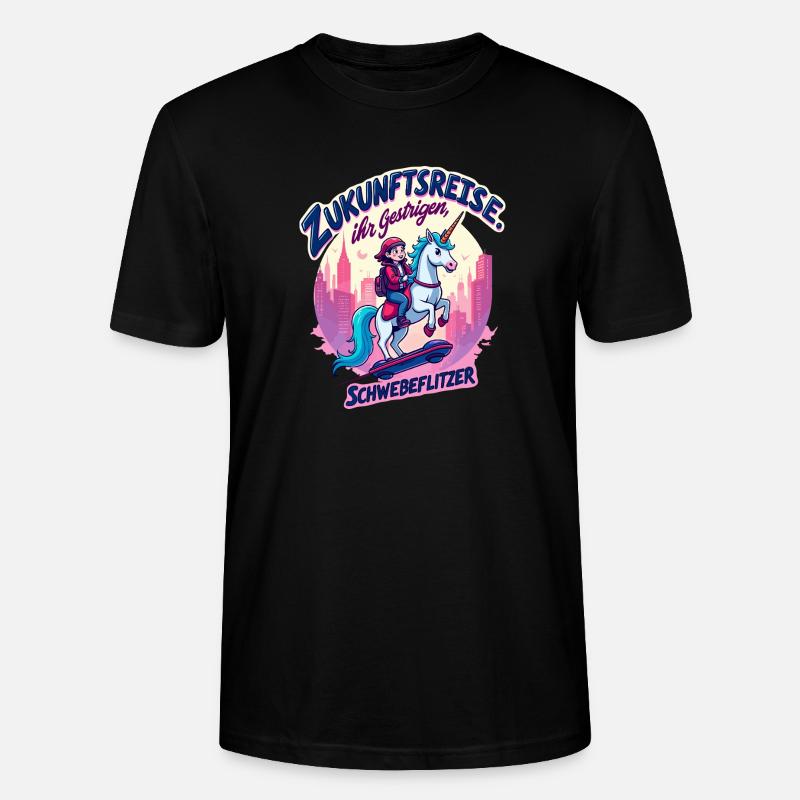 Zukunftritt mit Einhorn - Stanley/Stella Unisex Bio-T-Shirt CRAFTER - Schwarz