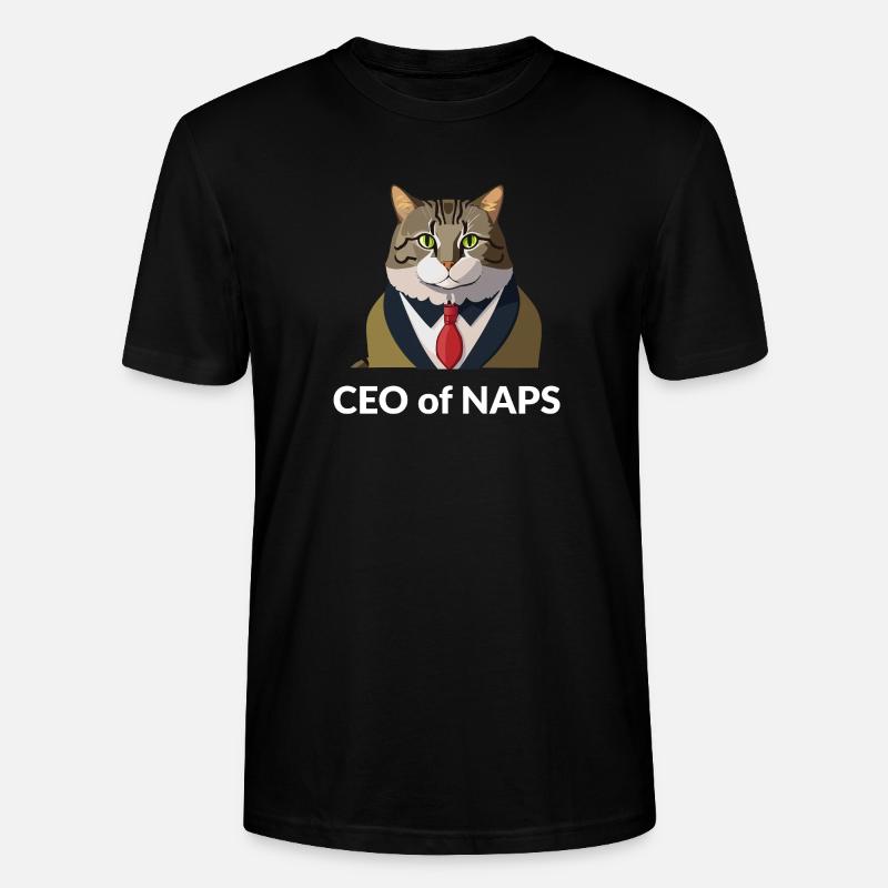 Geschäftsmann Katze mit Krawatte - Stanley/Stella Unisex Bio-T-Shirt CRAFTER - Schwarz