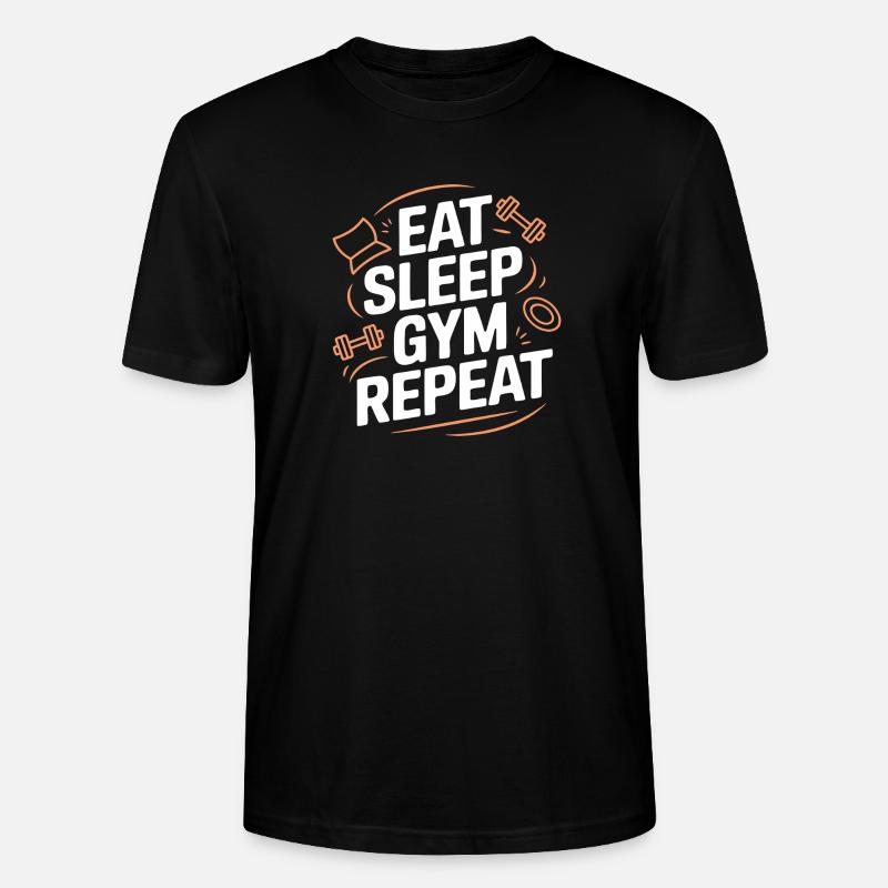 Manger dormir Gym Répéter - T-shirt bio CRAFTER Stanley Stella Unisexe - noir