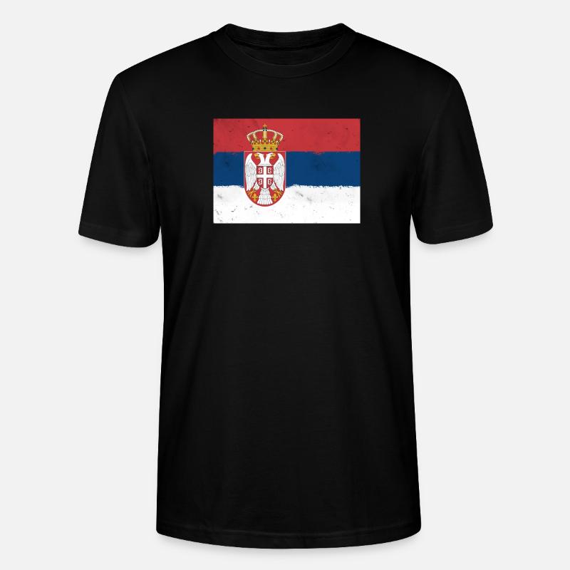 Drapeau de la Serbie - T-shirt bio CRAFTER Stanley Stella Unisexe - noir