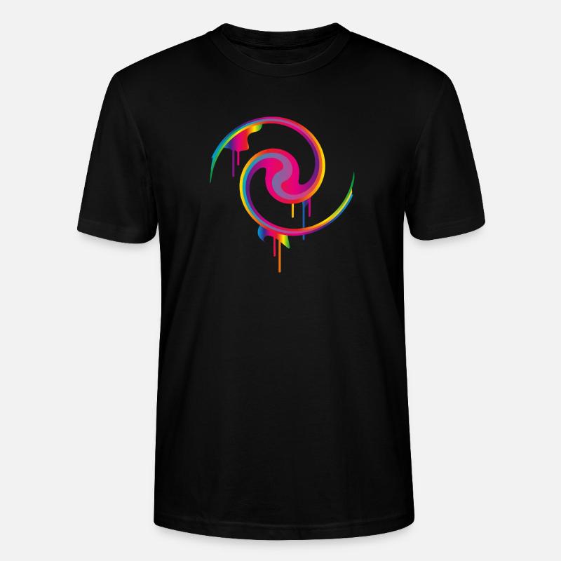 Bunter Graffiti-Farbstrudel mit Tropfeffekt - Stanley/Stella Unisex Bio-T-Shirt CRAFTER - Schwarz