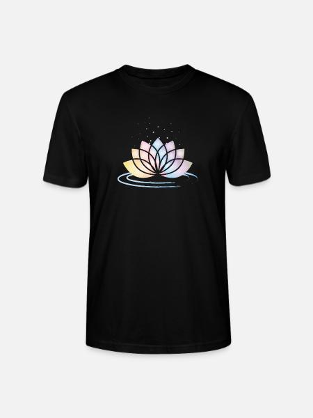 Stylized Pastel Flower Symbol with Water - Stanley/Stella CRAFTER Unisex Organic T-Shirt - black