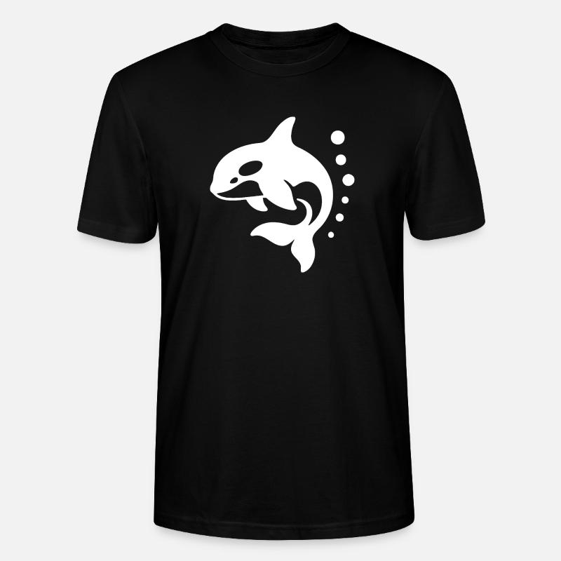 Minimalistisches Delfin-Silhouetten-Design - Stanley/Stella Unisex Bio-T-Shirt CRAFTER - Schwarz