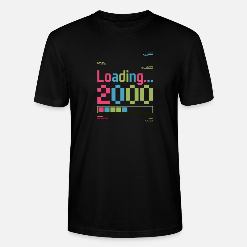 Pixel Retro Design Loading 2000 - Stanley/Stella Unisex Bio-T-Shirt CRAFTER - Schwarz