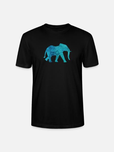 Elefanttijooga Mandala koristekuvio Yogi Intia - Stanley/Stella CRAFTER unisex luomu-t-paita - musta
