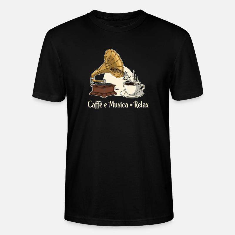 Caffè e Musica = Se détendre - T-shirt bio CRAFTER Stanley Stella Unisexe - noir