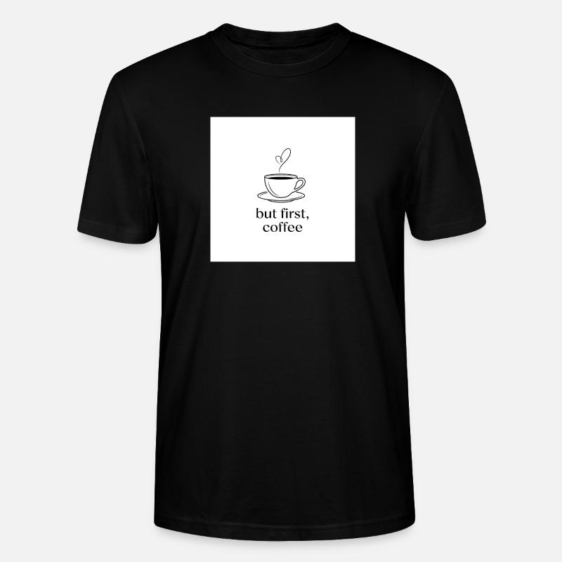 Minimalistischer Kaffee mit Herz - Stanley/Stella Unisex Bio-T-Shirt CRAFTER - Schwarz
