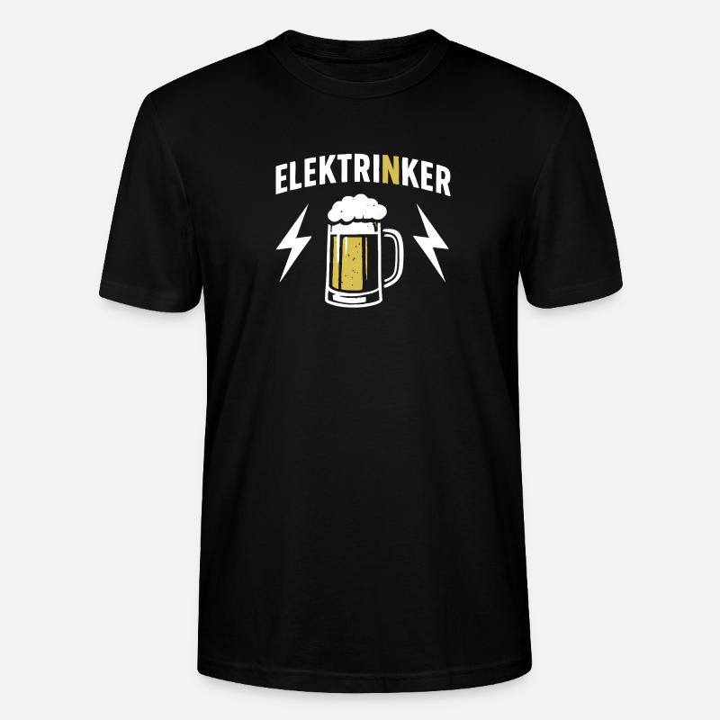 Elektrinker Bier & Blitz Geschenk Elektriker - Stanley/Stella Unisex Bio-T-Shirt CRAFTER - Schwarz