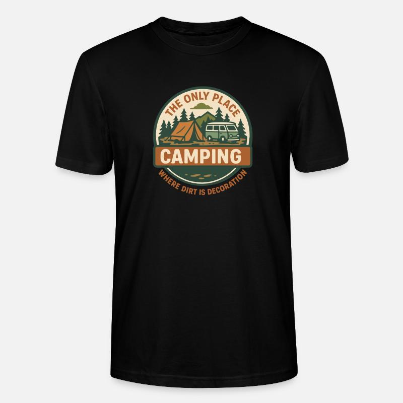 Lustiges Camping Camper Van Abenteuer Design - Stanley/Stella Unisex Bio-T-Shirt CRAFTER - Schwarz