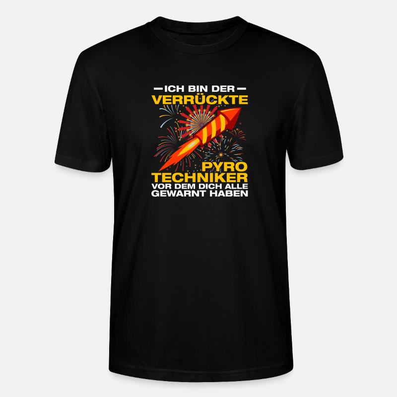 Crazy pyrotechnics fireworks - Stanley/Stella CRAFTER Unisex Organic T-Shirt - black