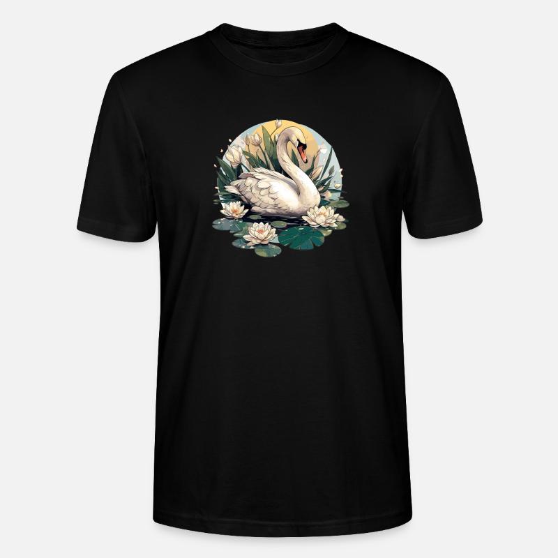 Schwäne Schwan - Stanley/Stella Unisex Bio-T-Shirt CRAFTER - Schwarz